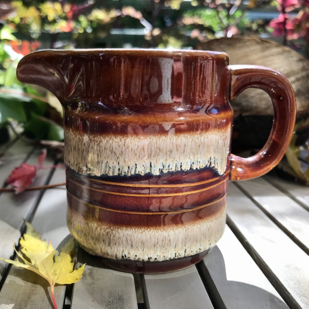 Vintage earth tones  ceramic glazed creamer